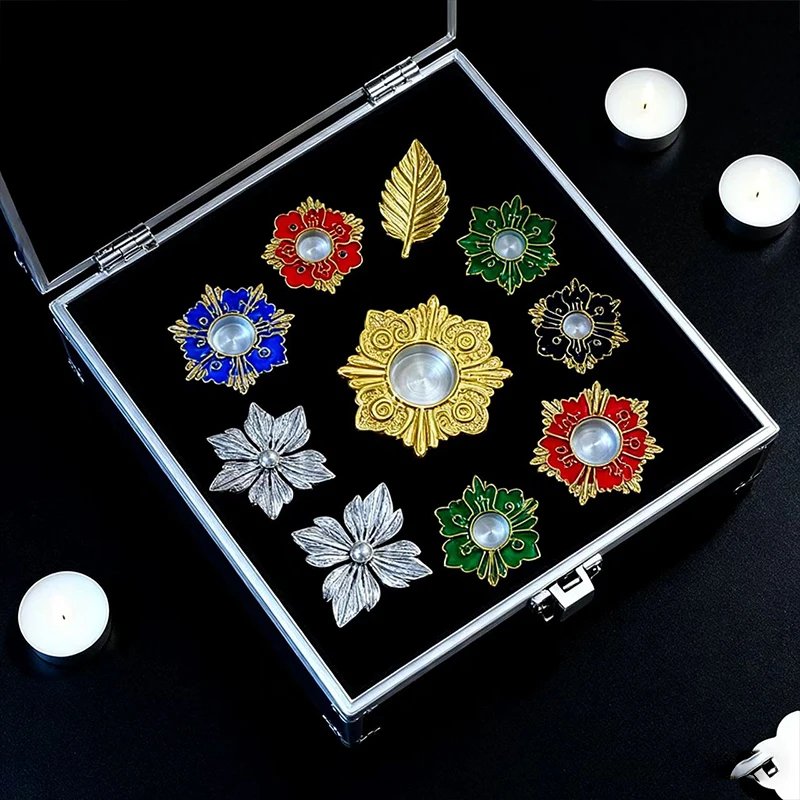 Orthodox Metal Reliquary Box with Decorative Emblems – Antique Religious Relic Holder for Home Chapel, Prayer Altar & Christian Devotion