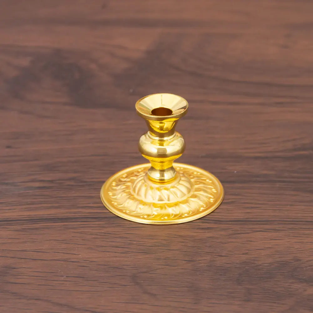 Vintage Gold Church-Style Candle Holder for Altar, Prayer & Religious Ceremonies