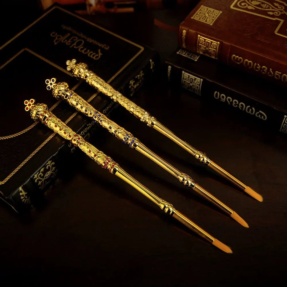Orthodox-Style Holy Oil Applicator Set – 3 Piece Gold-Tone Ceremonial Tools - Sylva