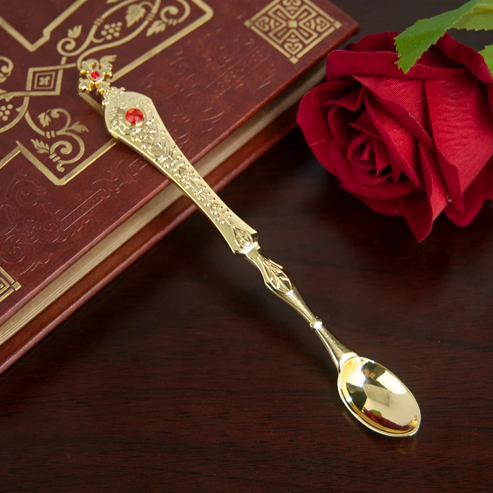 Gold Plated Orthodox Holy Water Spoon – Christian Church Ritual Accessory