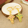 Orthodox Cross Keychain – Gold Plated Jesus Crucifix Religious Key Ring