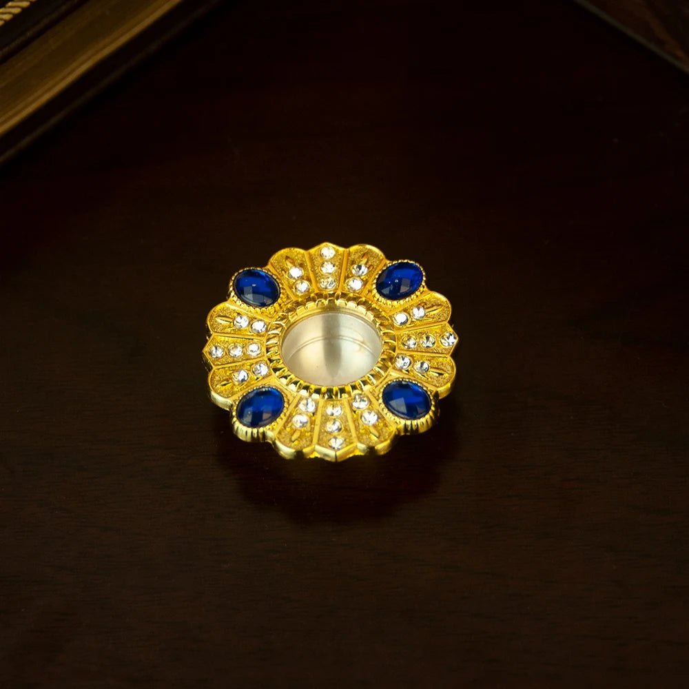Gold-Tone Mini Reliquary-Style Holder – Ornate Religious Keepsake Display - Sylva