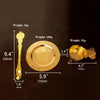 Gold-Plated Orthodox Holy Oil Utensil Set – Engraved Liturgical Dish, Spoon & Vessel