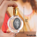 Catholic Miraculous Medal Holy Water Bottle – Glass Prayer Vessel with Gold-Tone Cap