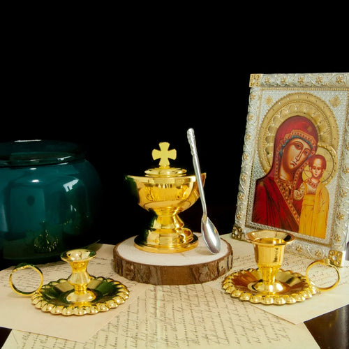 Gold-Plated Communion Cup Set – Christian Church Ceremonial Vessel & Mass Supplies