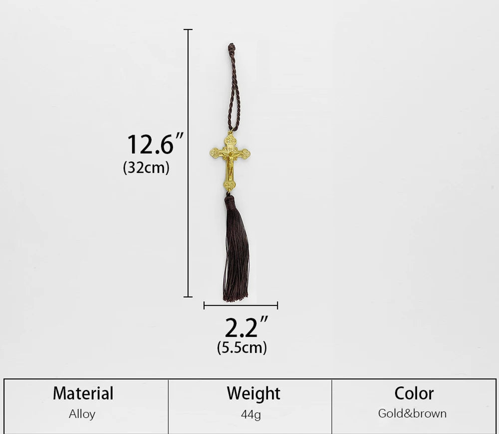 Orthodox Cross Jesus Pendant – Christian Crucifix Car Hanging Ornament & Religious Gift