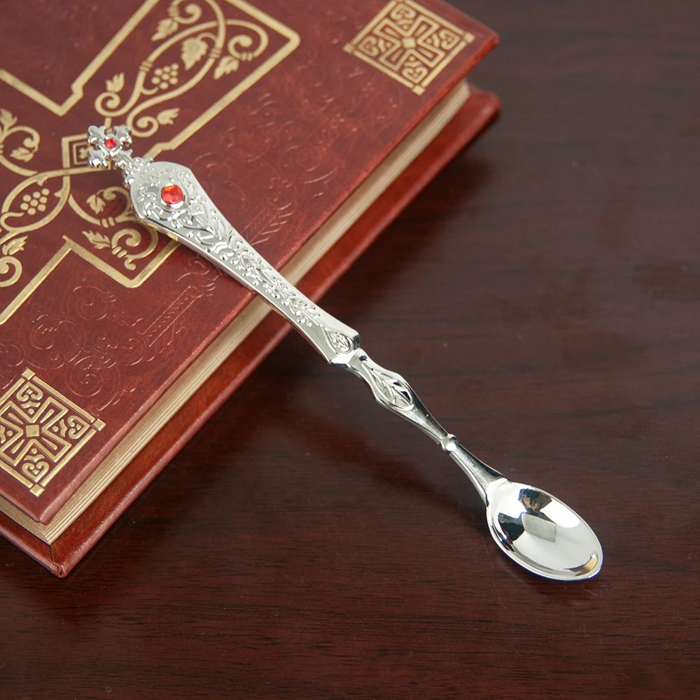 Gold Plated Orthodox Holy Water Spoon – Christian Church Ritual Accessory