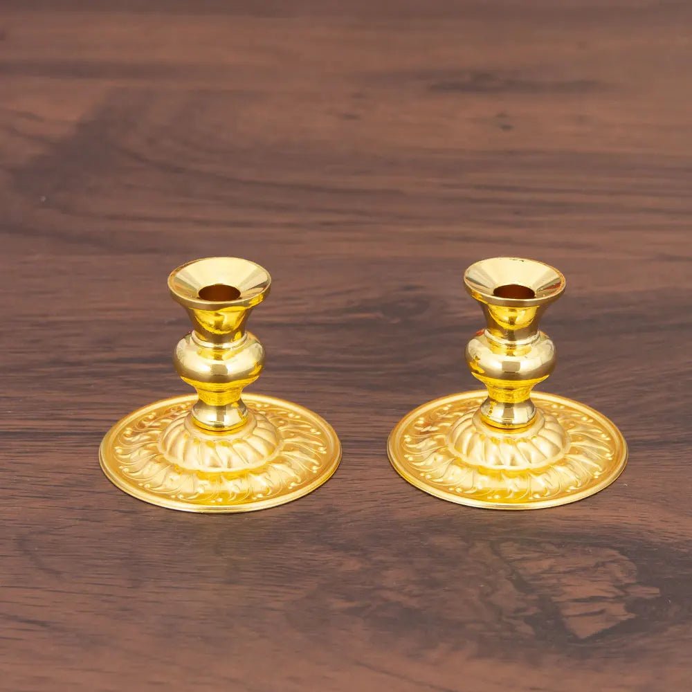 Vintage Gold Church-Style Candle Holder for Altar, Prayer & Religious Ceremonies - Sylva