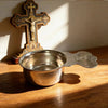 Orthodox Stainless Steel Holy Water Scoop with Cross Handle | Church Liturgy Ritual Ladle for Holy Water & Home Prayer | Christian Gift