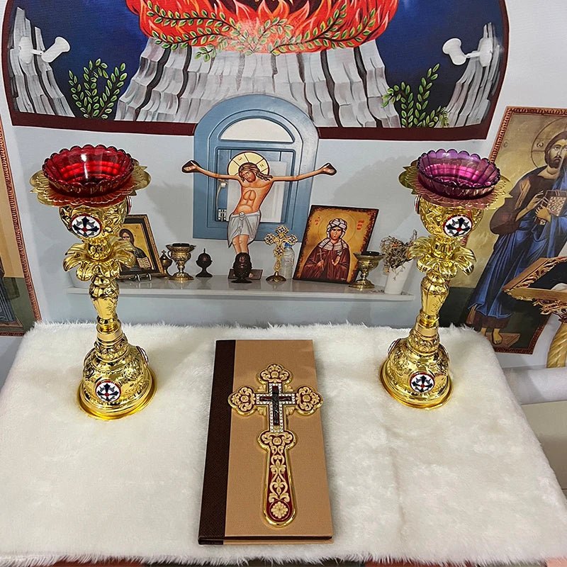 Orthodox Blessing Cross – Handmade Zinc Alloy Crucifix for Church, Prayer & Worship - Sylva