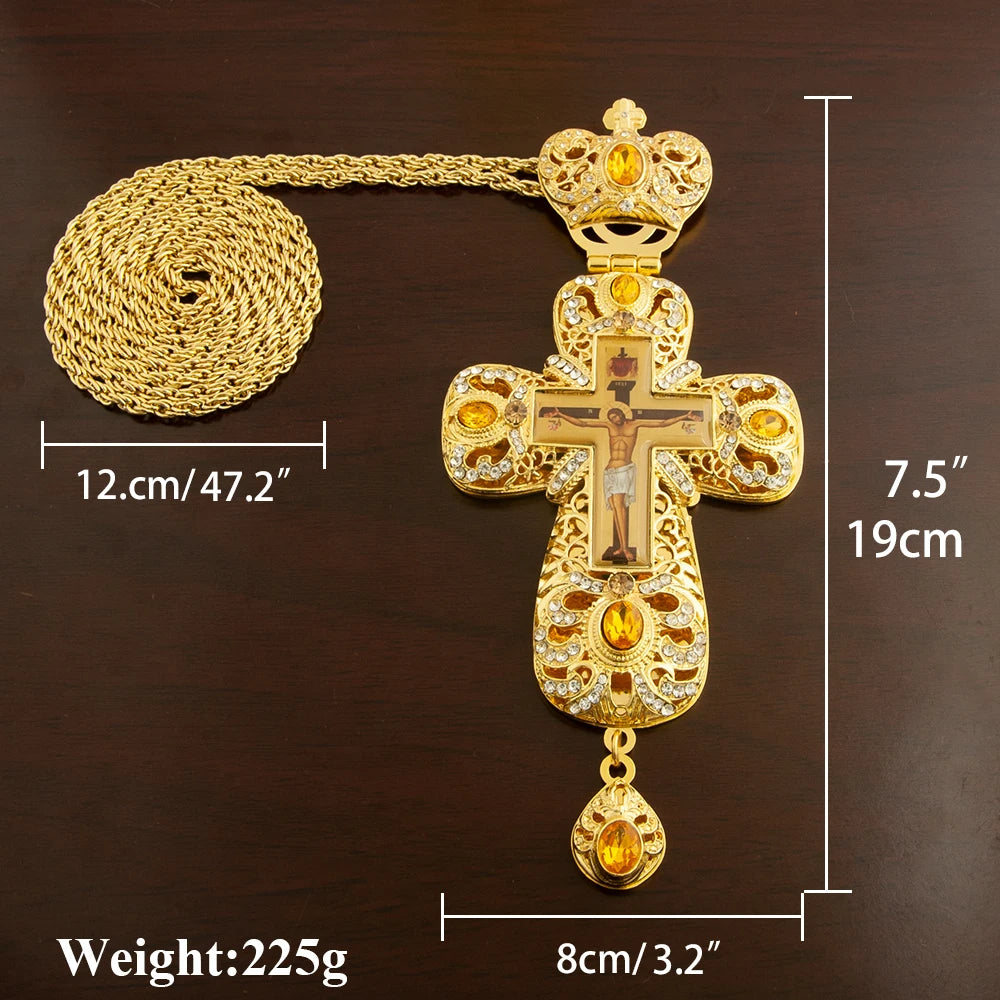 Orthodox Cross Pendant Necklace – Jesus Crucifix Christian Gift for Prayer & Worship
