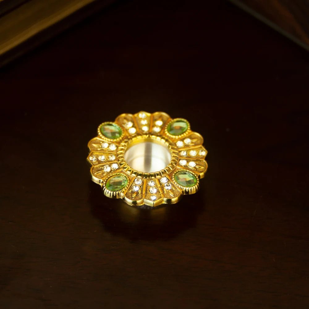 Gold-Tone Mini Reliquary-Style Holder – Ornate Religious Keepsake Display - Sylva