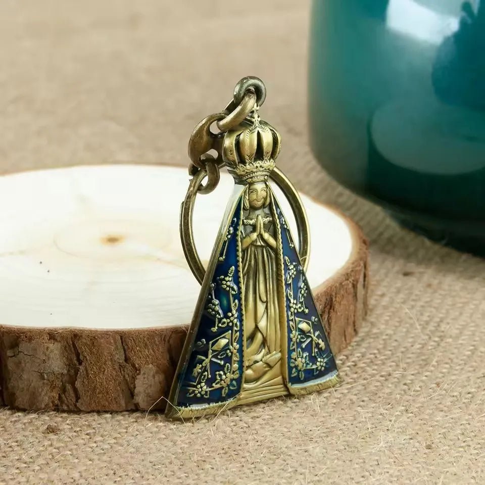 Virgin Mary Crown Icon Metal Keychain & Handbag Charm - Sylva