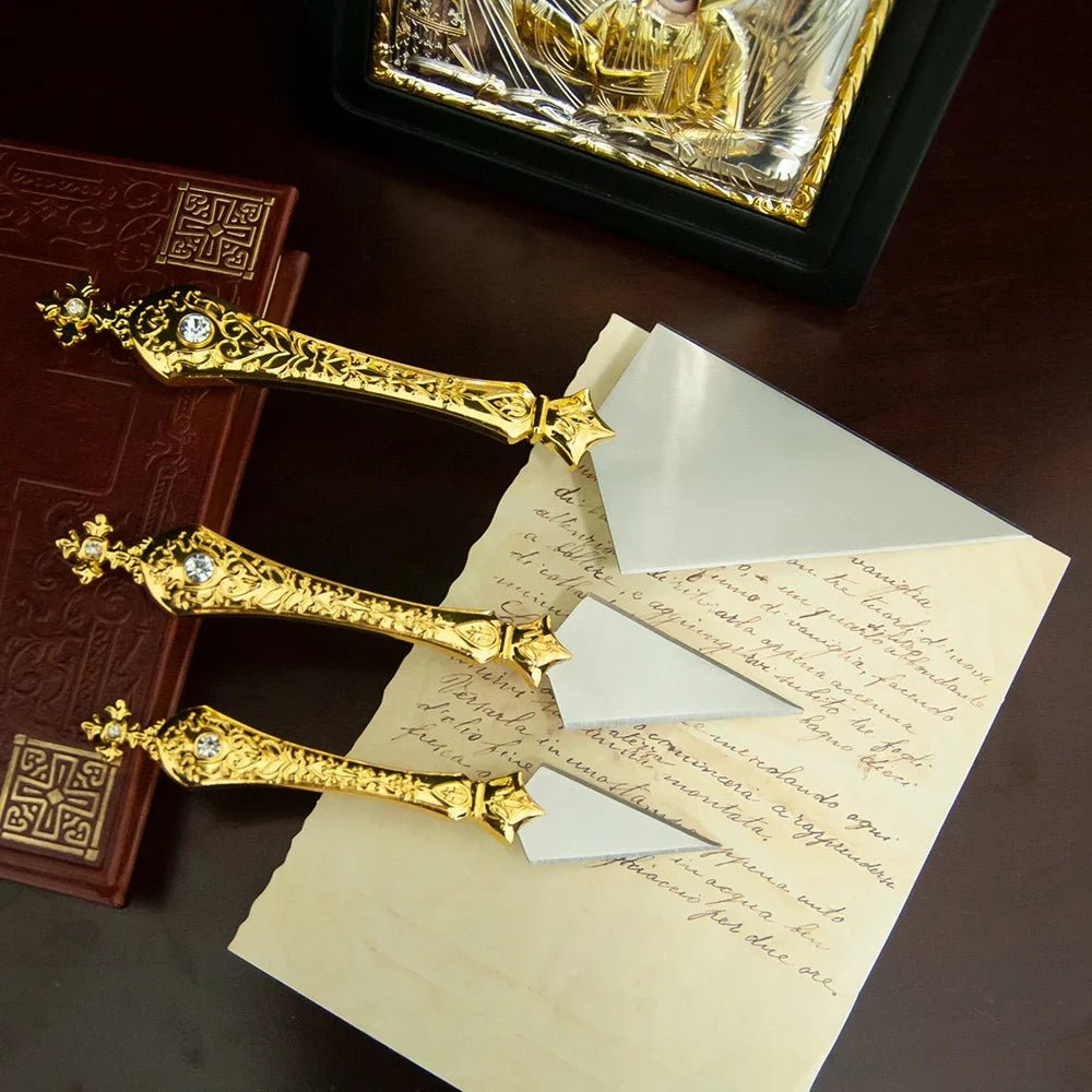 Orthodox Church Liturgical Knife Set – Decorative Metal Ritual Knives for Religious Ceremonies (3 Sizes) - Sylva