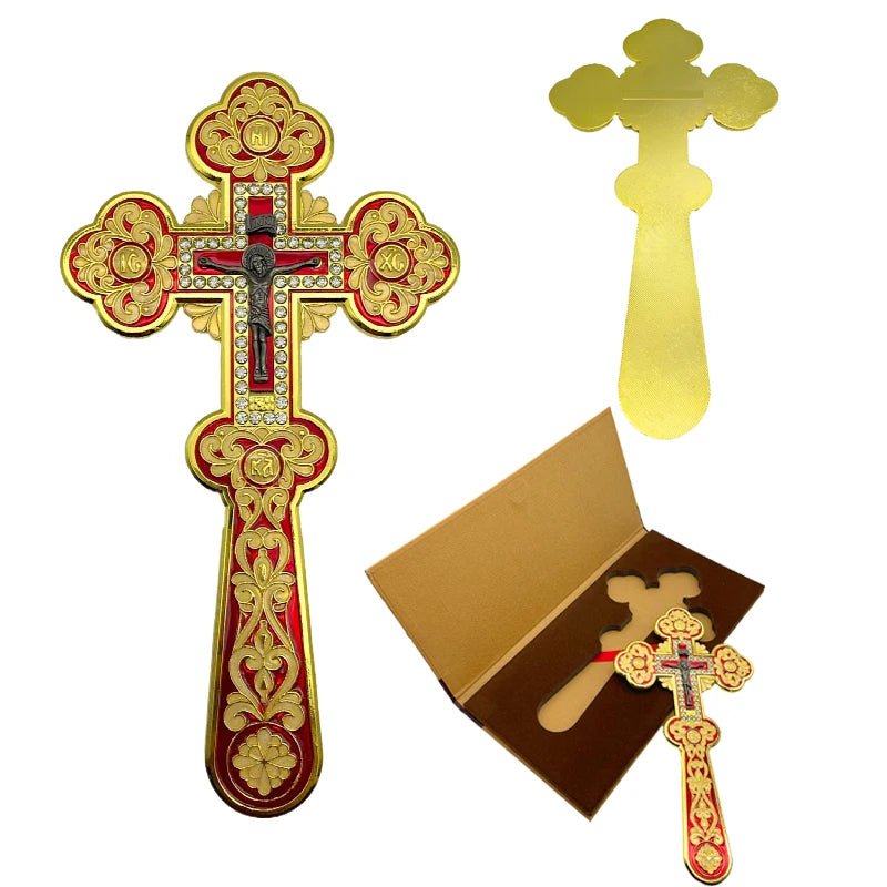 Orthodox Blessing Cross – Handmade Zinc Alloy Crucifix for Church, Prayer & Worship - Sylva