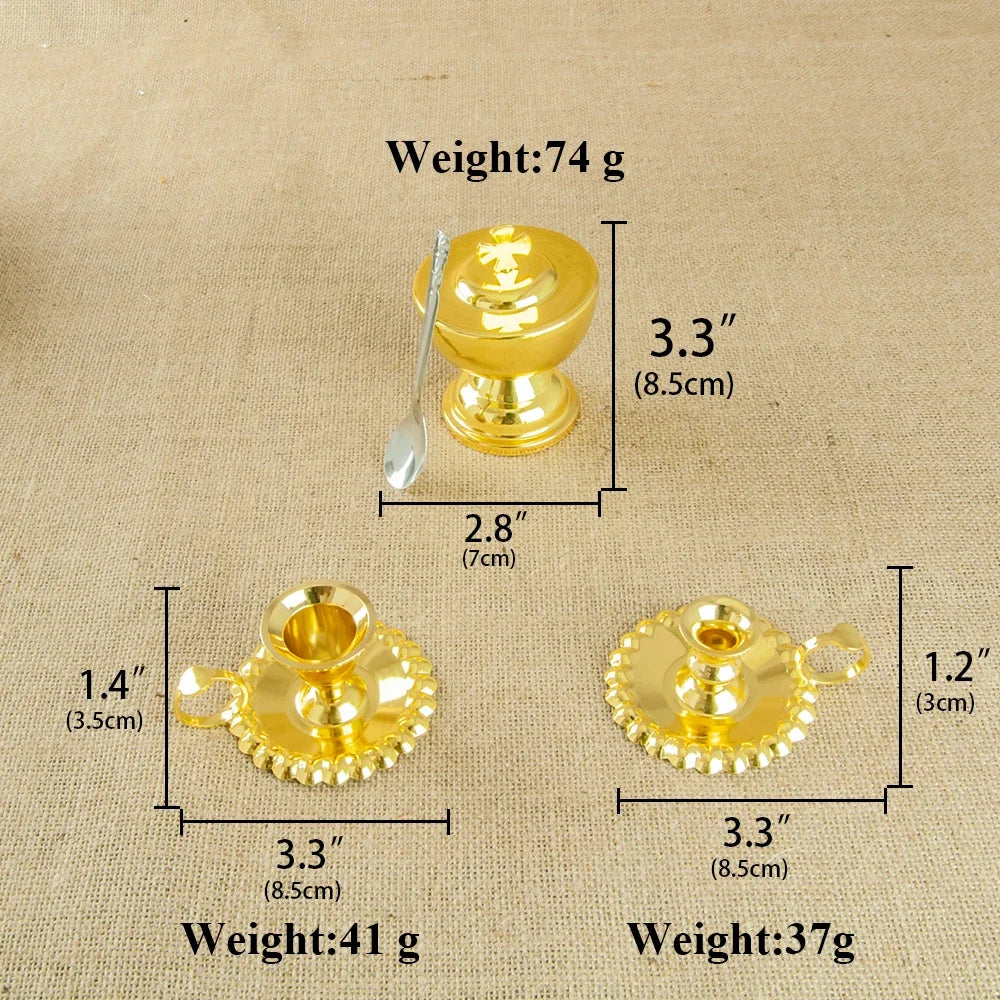 Gold-Plated Communion Cup Set – Christian Church Ceremonial Vessel & Mass Supplies