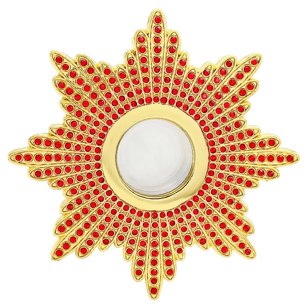 Orthodox-Style Sunburst Reliquary Case – 3 Inch Christian Keepsake Holder - Sylva