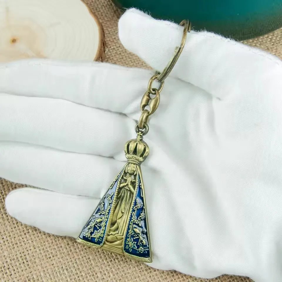 Virgin Mary Crown Icon Metal Keychain & Handbag Charm - Sylva