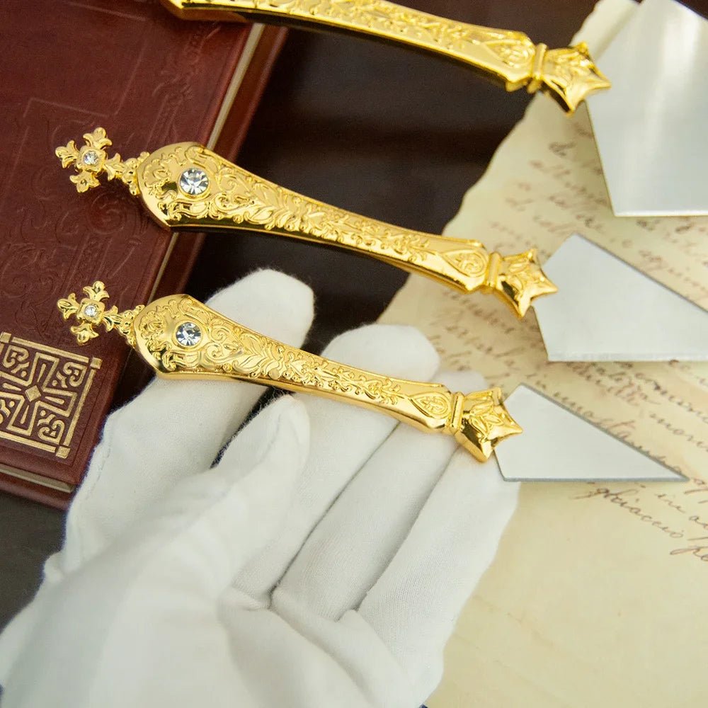 Orthodox Church Liturgical Knife Set – Decorative Metal Ritual Knives for Religious Ceremonies (3 Sizes) - Sylva