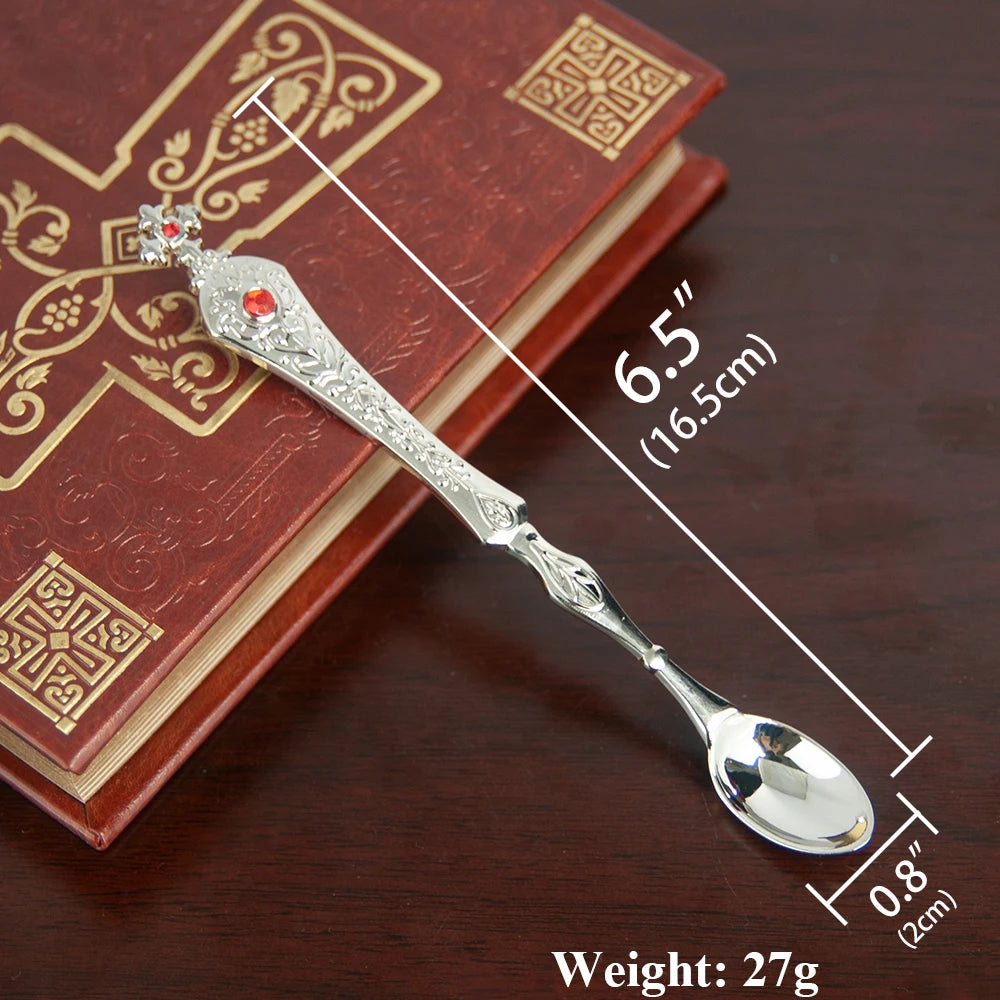 Gold Plated Orthodox Holy Water Spoon – Christian Church Ritual Accessory