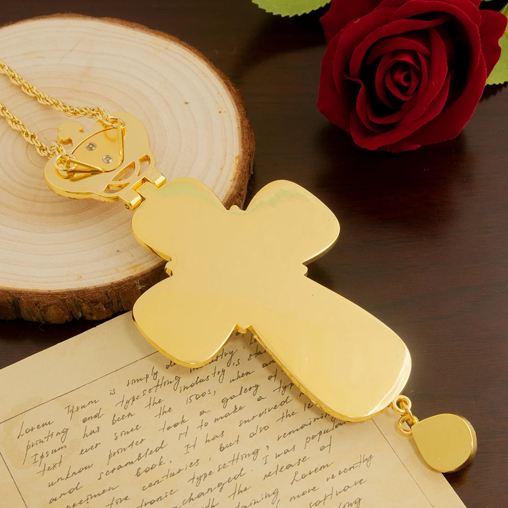 Orthodox Cross Pendant Necklace – Jesus Crucifix Christian Gift for Prayer & Worship