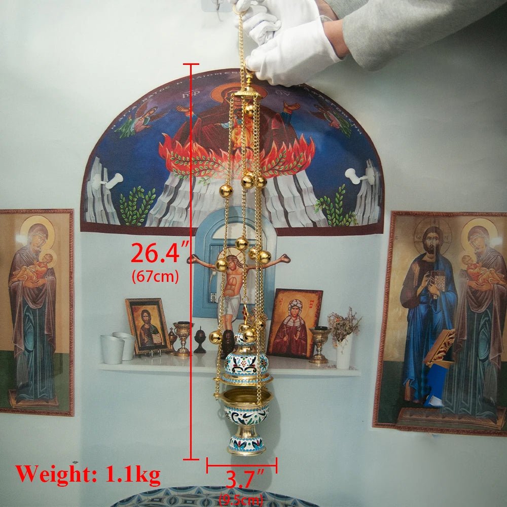 Premium Orthodox Thurible with Bells – Swingable Church Incense Censer for Prayer, Divine Liturgy & Religious Ceremonies - Sylva