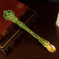 Gold-Plated Orthodox Holy Oil Utensil Set – Engraved Liturgical Dish, Spoon & Vessel