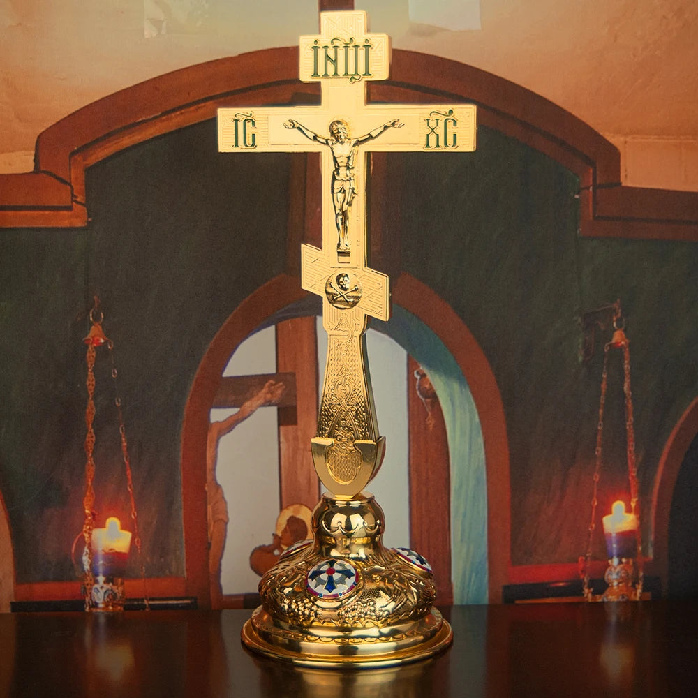 Orthodox Blessing Cross – Jesus Crucifix Wall Cross for Home & Church