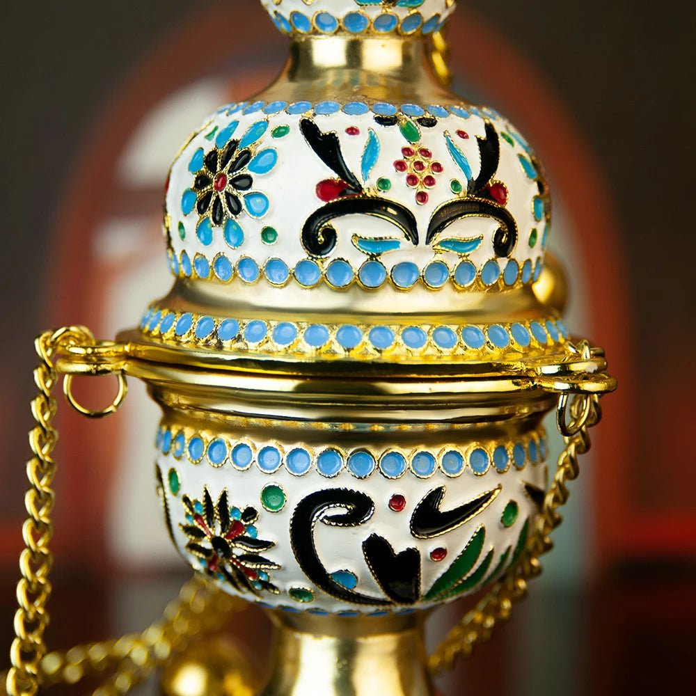 Premium Orthodox Thurible with Bells – Swingable Church Incense Censer for Prayer, Divine Liturgy & Religious Ceremonies - Sylva