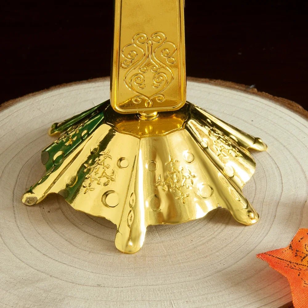 Orthodox-Style Standing Crucifix with Icon Details – Gold-Tone Prayer Corner Cross - Sylva