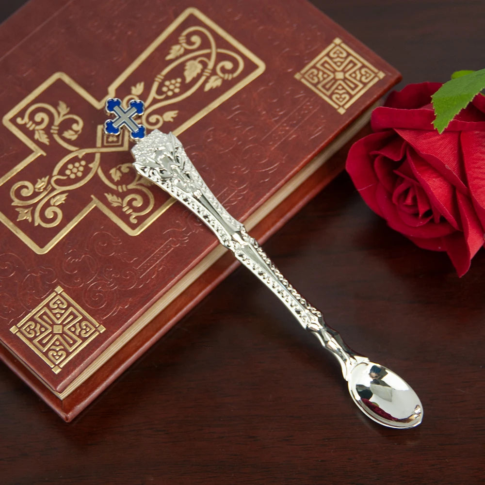 Gold Plated Orthodox Holy Water Spoon – Christian Church Ritual Accessory