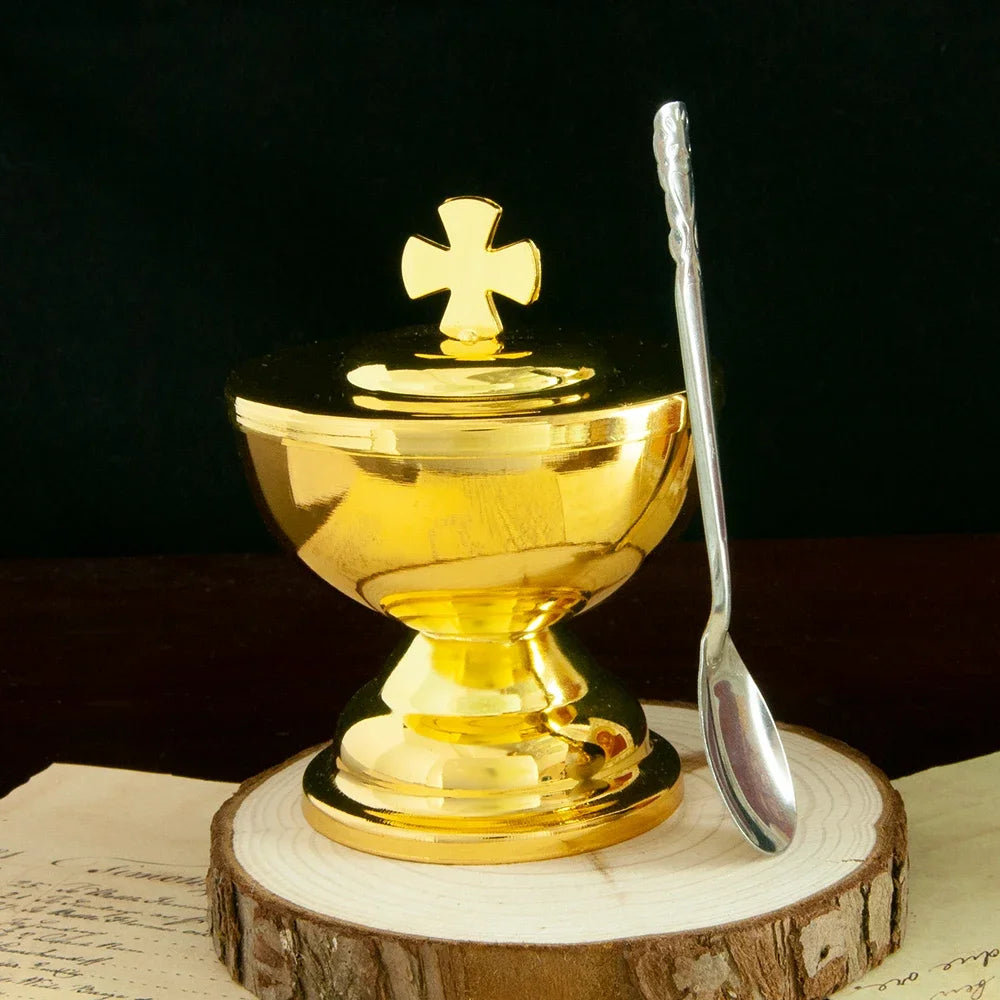 Gold-Plated Communion Cup Set – Christian Church Ceremonial Vessel & Mass Supplies