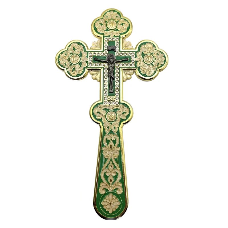 Orthodox Blessing Cross – Handmade Zinc Alloy Crucifix for Church, Prayer & Worship - Sylva