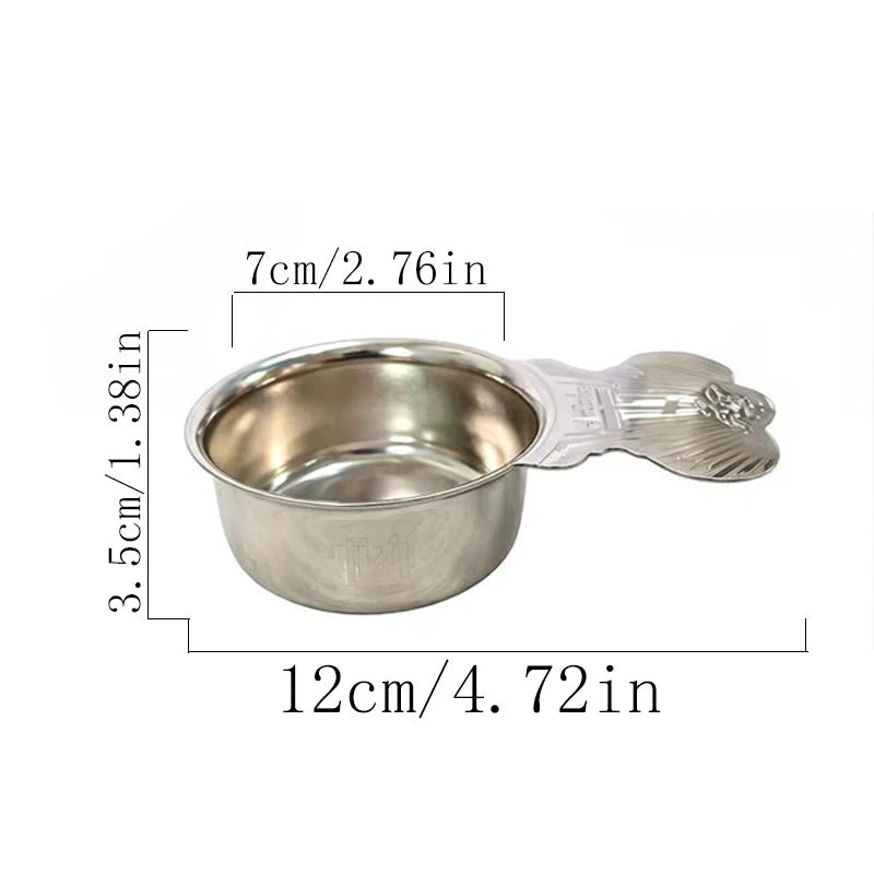 Orthodox Stainless Steel Holy Water Scoop with Cross Handle | Church Liturgy Ritual Ladle for Holy Water & Home Prayer | Christian Gift - Sylva