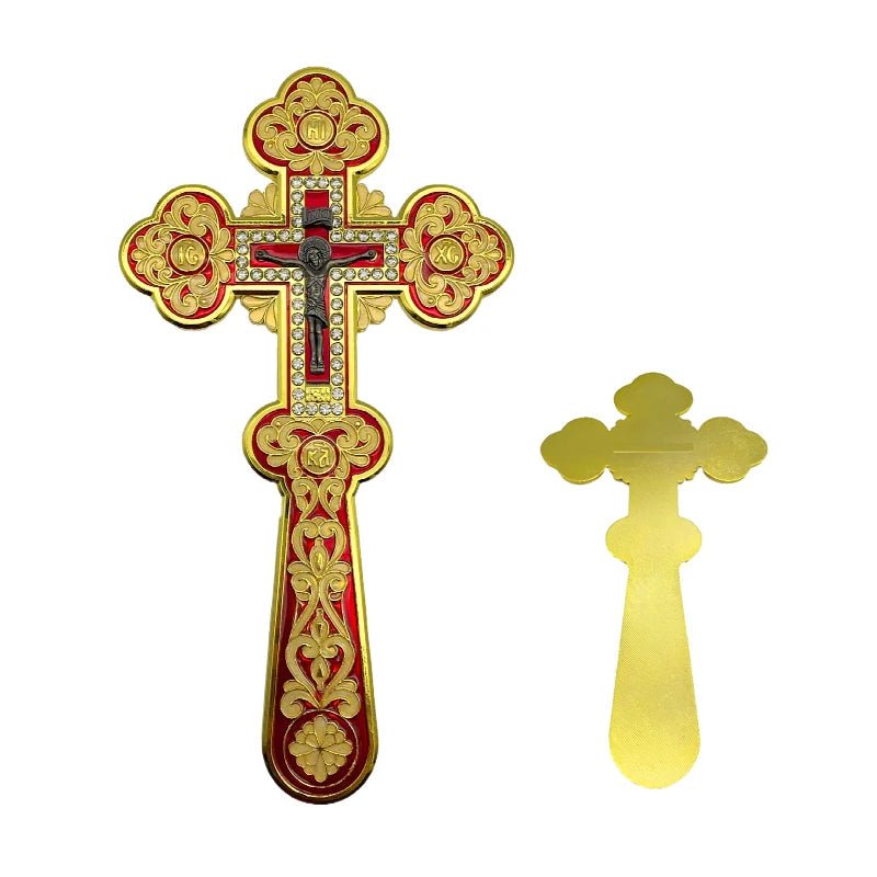 Orthodox Blessing Cross – Handmade Zinc Alloy Crucifix for Church, Prayer & Worship - Sylva