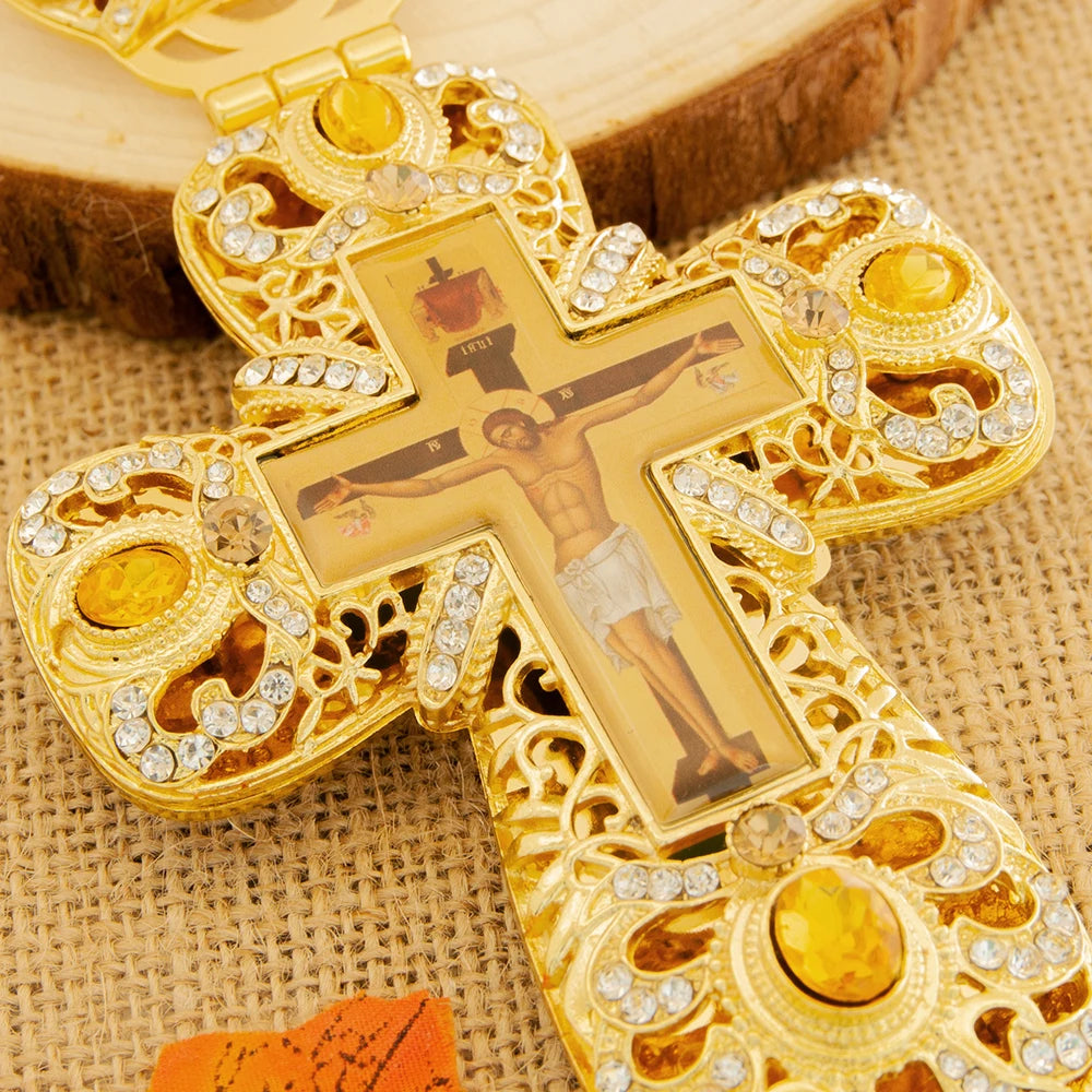 Orthodox Cross Pendant Necklace – Jesus Crucifix Christian Gift for Prayer & Worship
