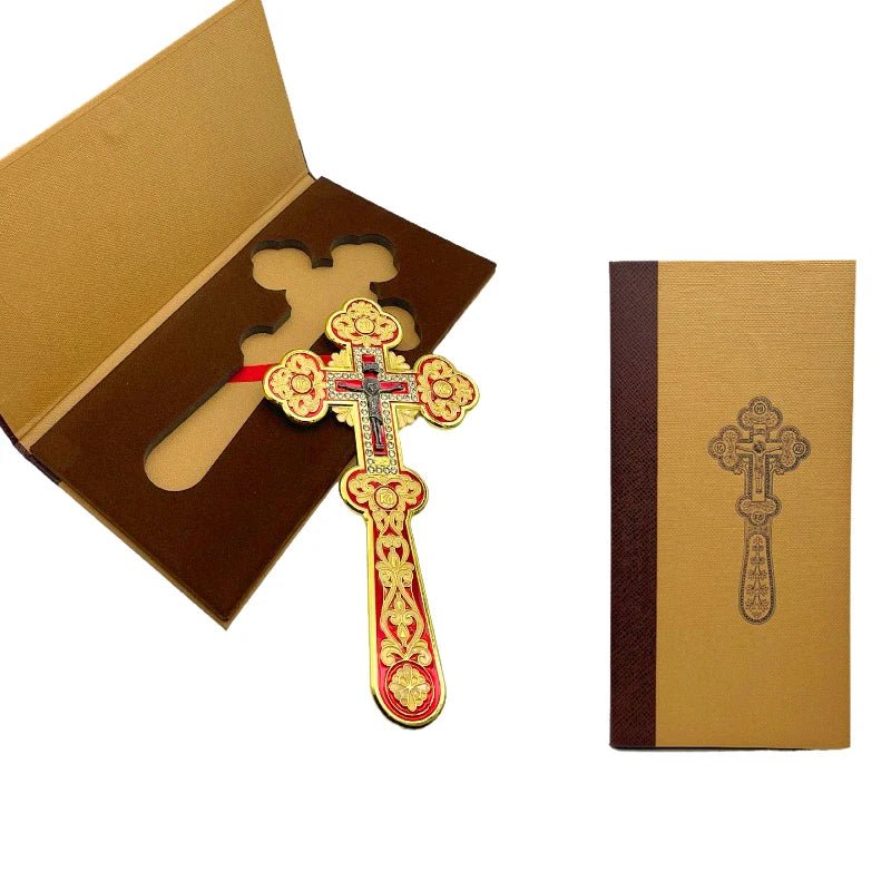 Orthodox Blessing Cross – Handmade Zinc Alloy Crucifix for Church, Prayer & Worship - Sylva