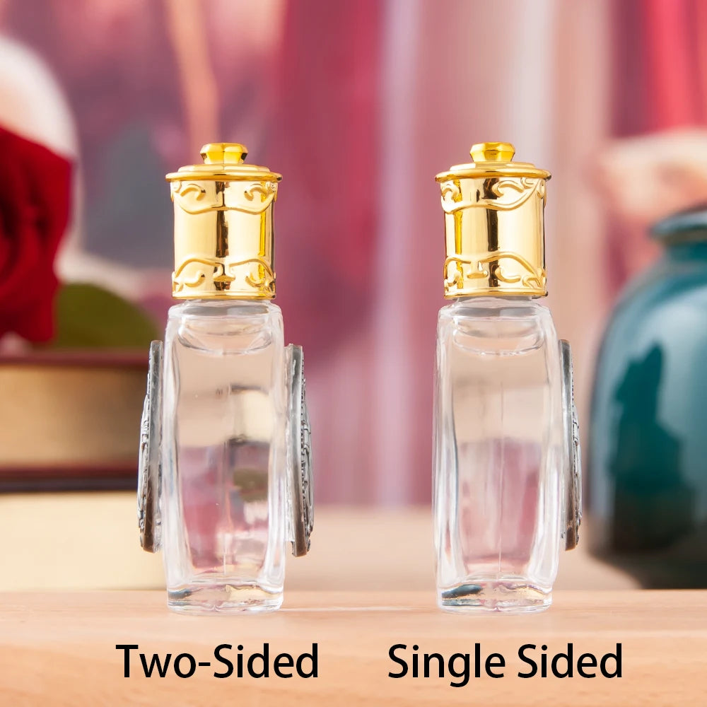 Catholic Miraculous Medal Holy Water Bottle – Glass Prayer Vessel with Gold-Tone Cap