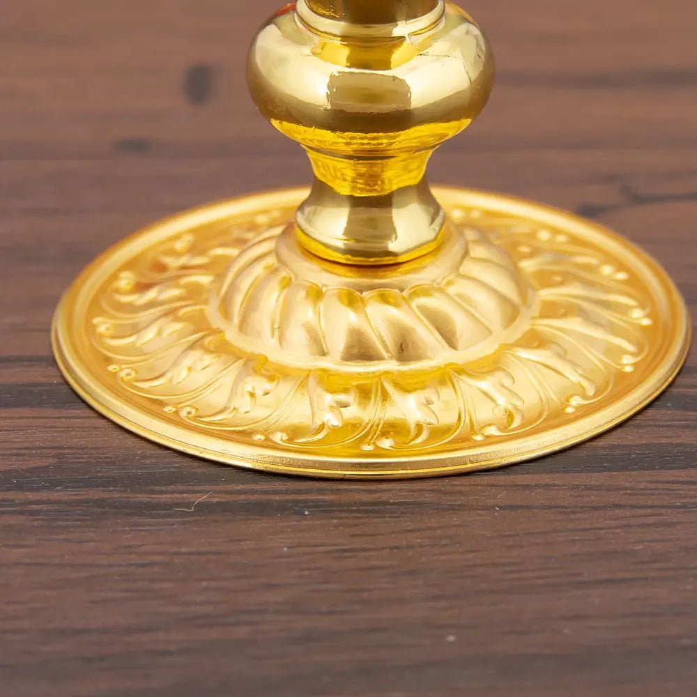 Vintage Gold Church-Style Candle Holder for Altar, Prayer & Religious Ceremonies - Sylva