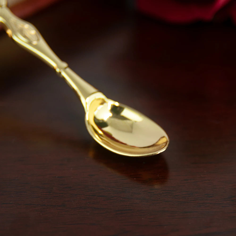 Gold Plated Orthodox Holy Water Spoon – Christian Church Ritual Accessory