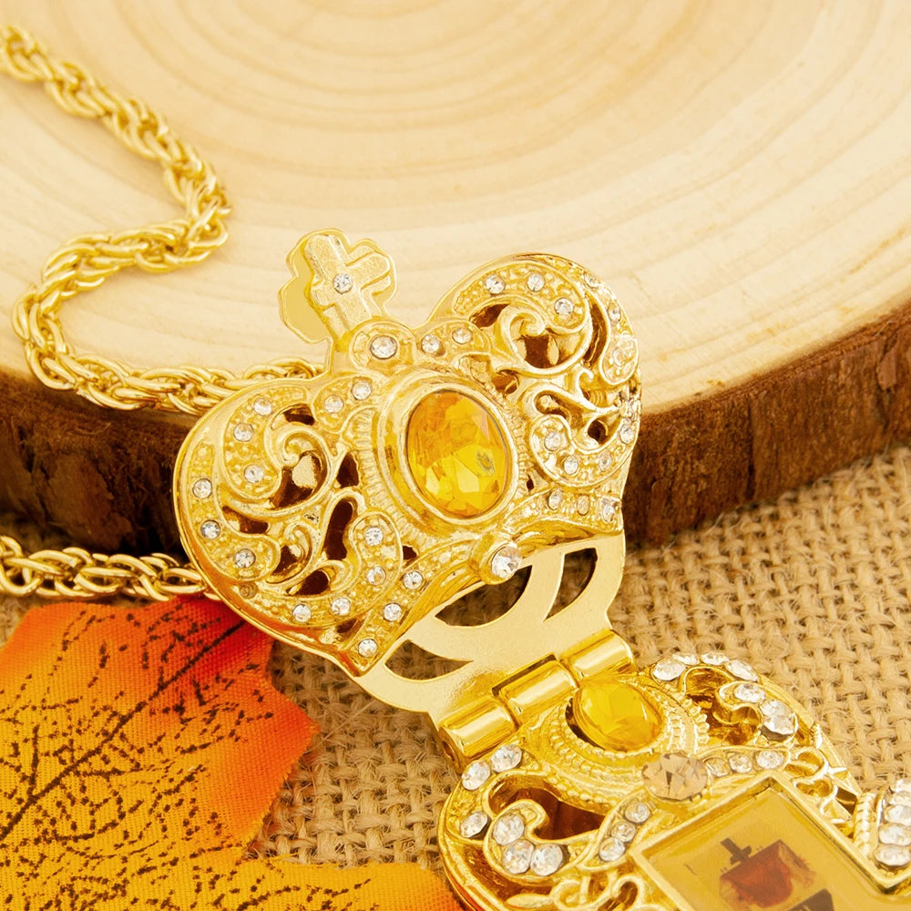 Orthodox Cross Pendant Necklace – Jesus Crucifix Christian Gift for Prayer & Worship