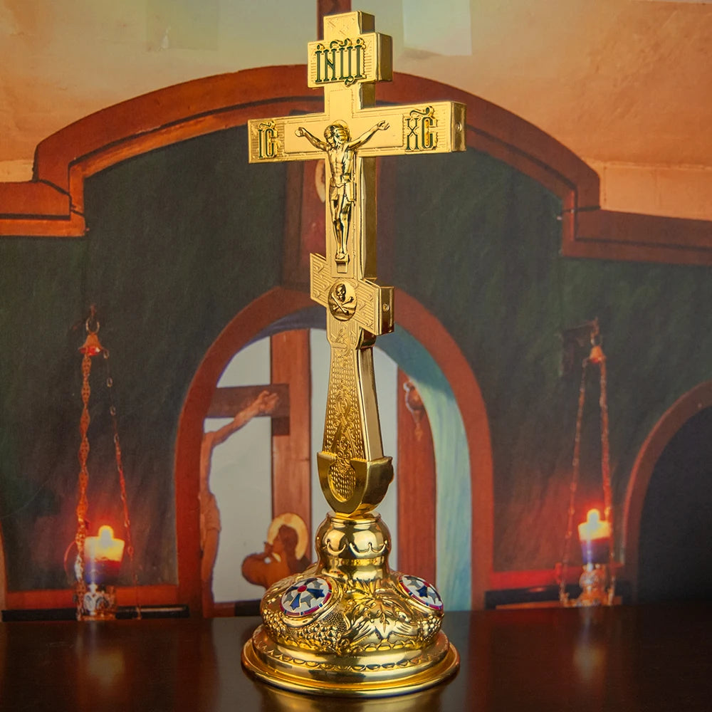 Orthodox Blessing Cross – Jesus Crucifix Wall Cross for Home & Church