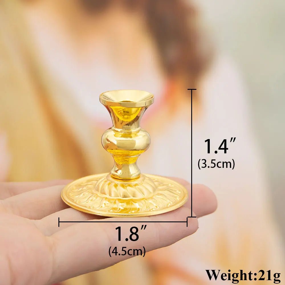 Vintage Gold Church-Style Candle Holder for Altar, Prayer & Religious Ceremonies - Sylva