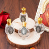Catholic Miraculous Medal Holy Water Bottle – Glass Prayer Vessel with Gold-Tone Cap