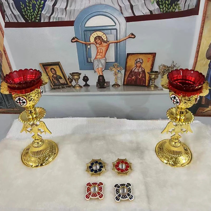Orthodox Jerusalem Cross Relic Case – Gold-Tone Christian Keepsake Holder