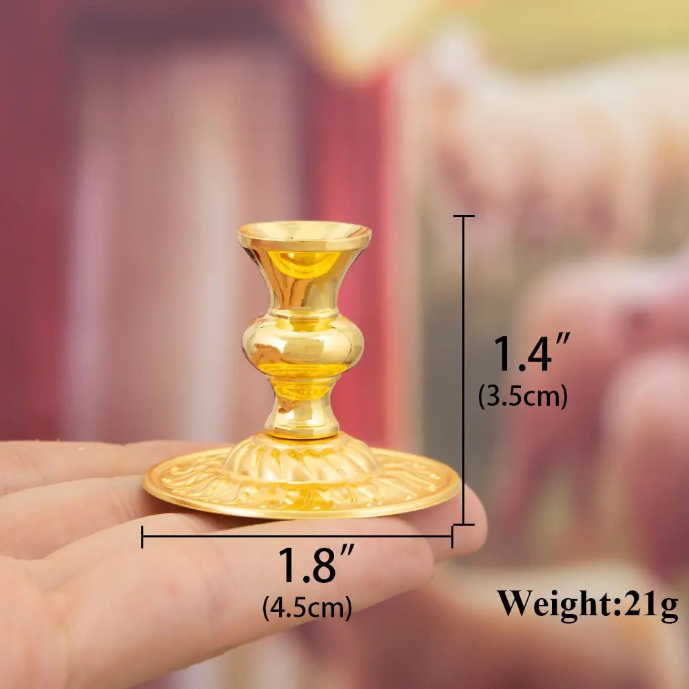 Vintage Gold Church-Style Candle Holder for Altar, Prayer & Religious Ceremonies - Sylva