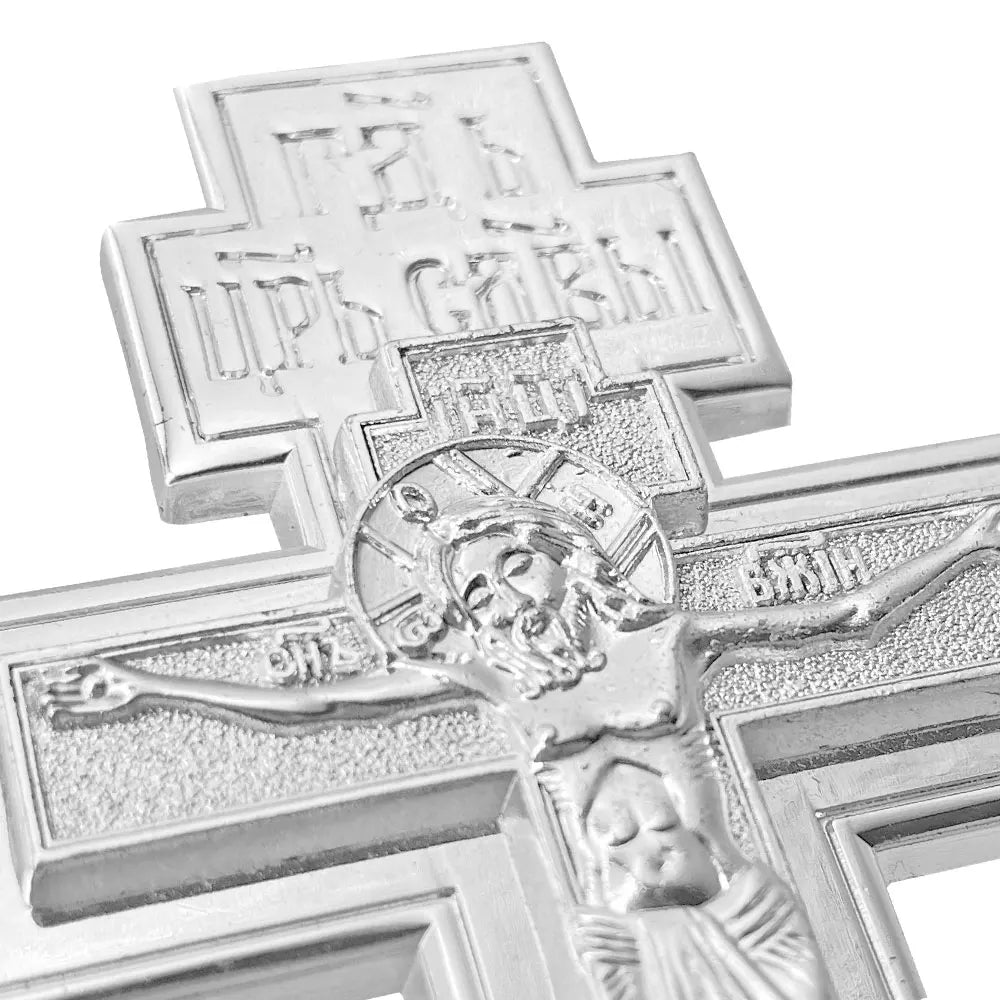 Orthodox-Style Pectoral Crucifix Necklace with Chain – Budded Cross Pendant - Sylva