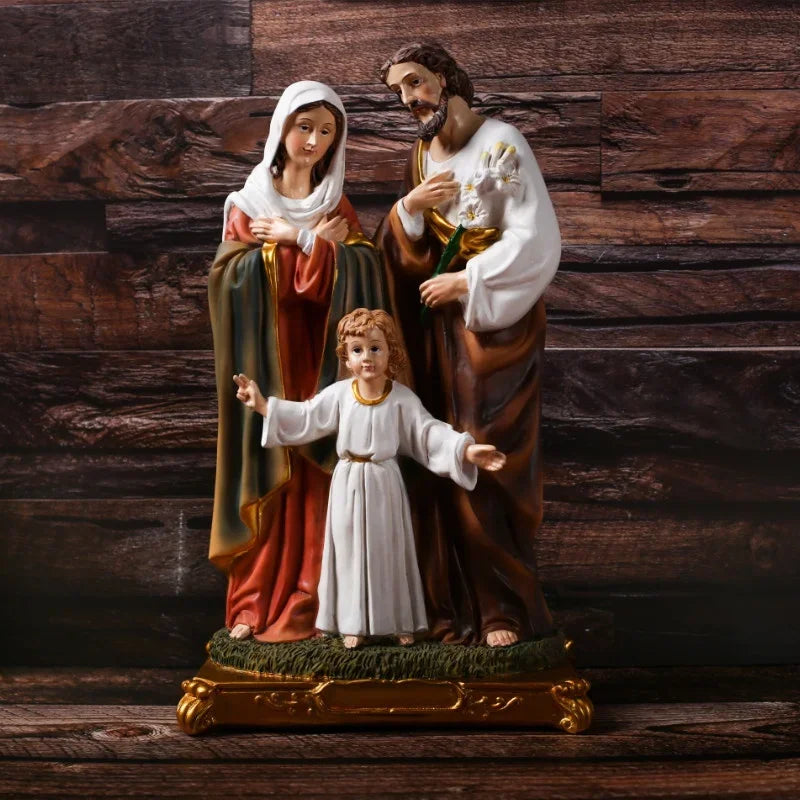 Holy Family Statue – Jesus, Mary & Joseph Catholic Resin Figurine
