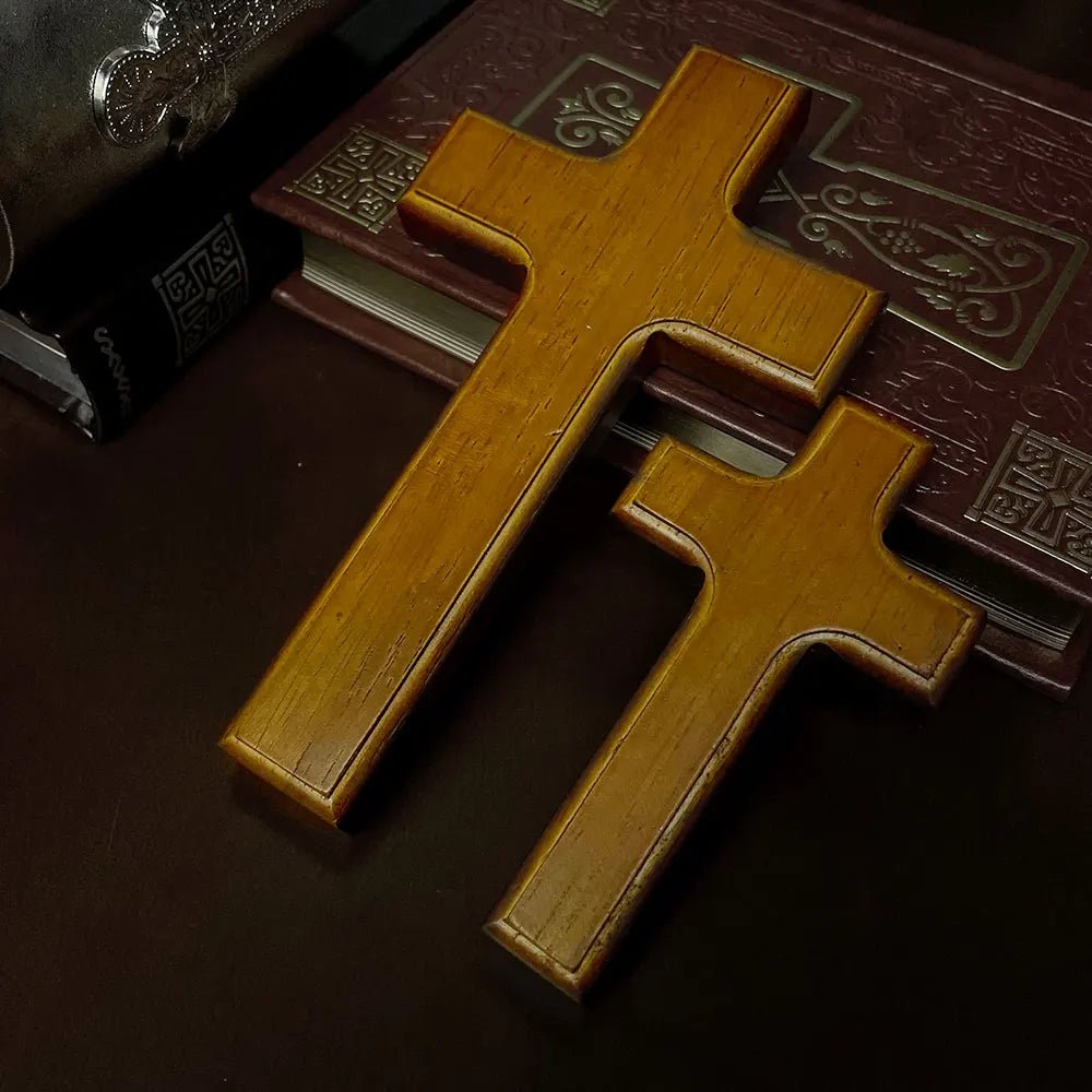 Catholic Wooden Handheld Prayer Cross – Christian Blessing Cross - Sylva