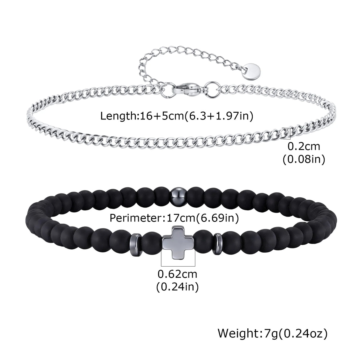 Men's Christian Cross Bracelet – Stainless Steel & Beaded Faith Jewellery